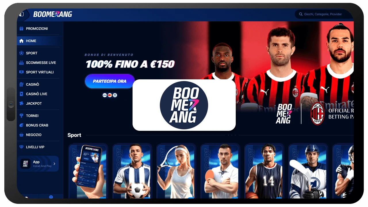 Boomerang Bet casinò non AAMS che pagano subito