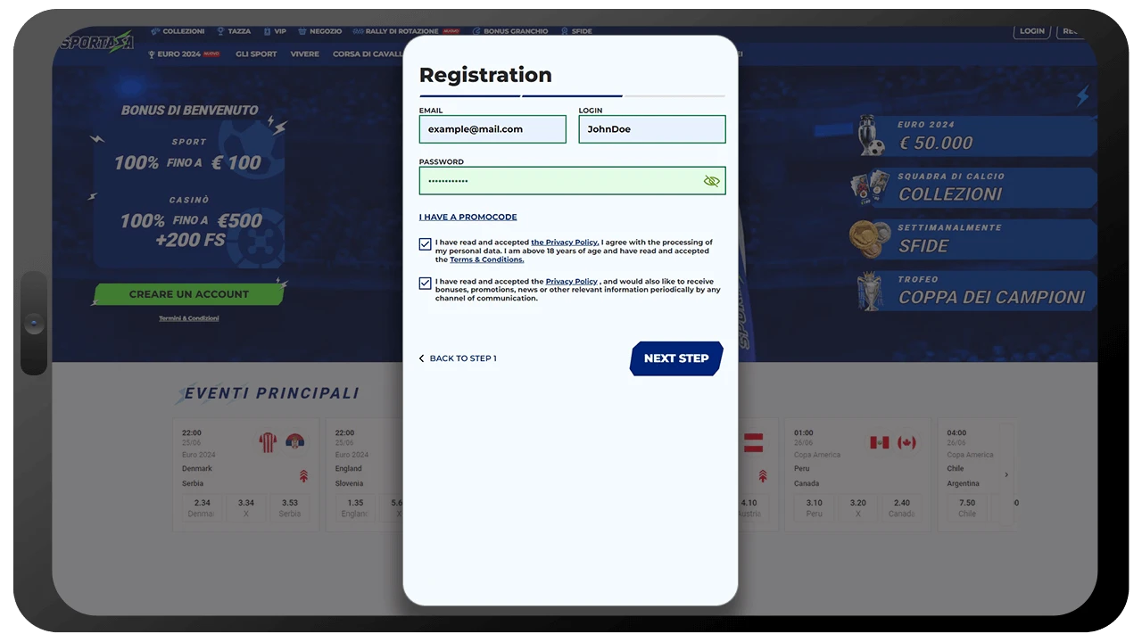 Come Registrarsi Su Sportaza